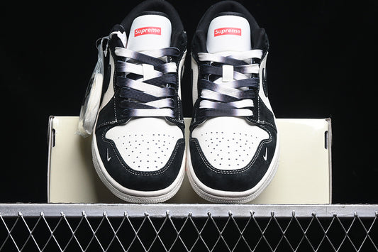 Nike Air Jordan 1 Low Supreme White Black Sneakers