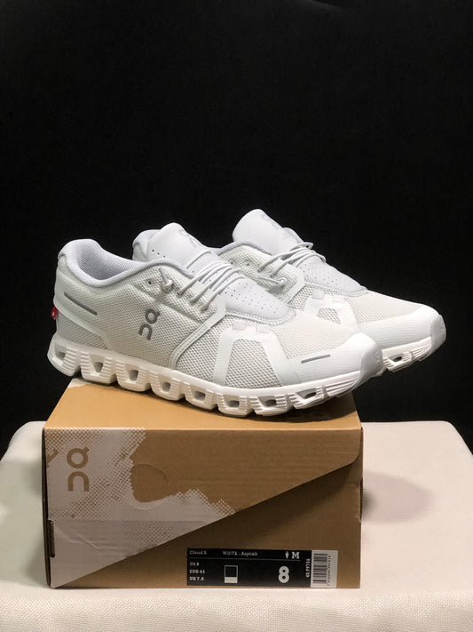 On Running Cloud 5 Lightweight Running Shoes White Asphait