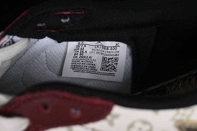 Nike Air Jordan 1 Low LV Travis Scott Fragment Design OG SP White Red Silver Sneakers