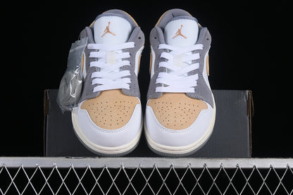 Nike Air Jordan 1 Low Grey Brown White Sneakers