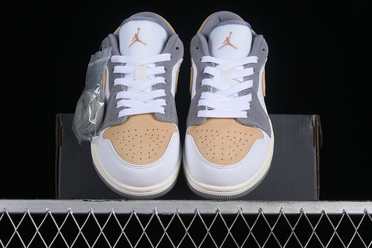 Nike Air Jordan 1 Low Grey Brown White Sneakers
