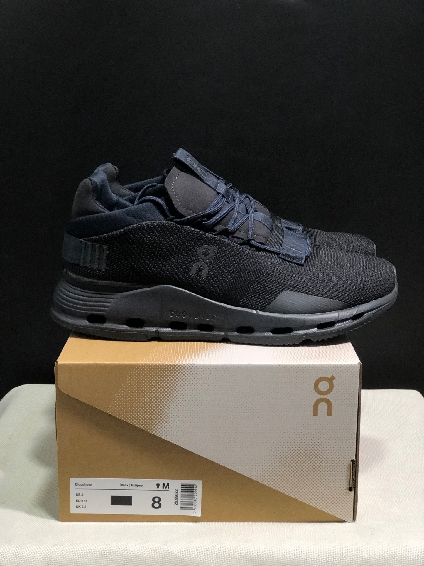 On Running Cloudnova Lightweight Sports Casual Shoes Black/Eclipse