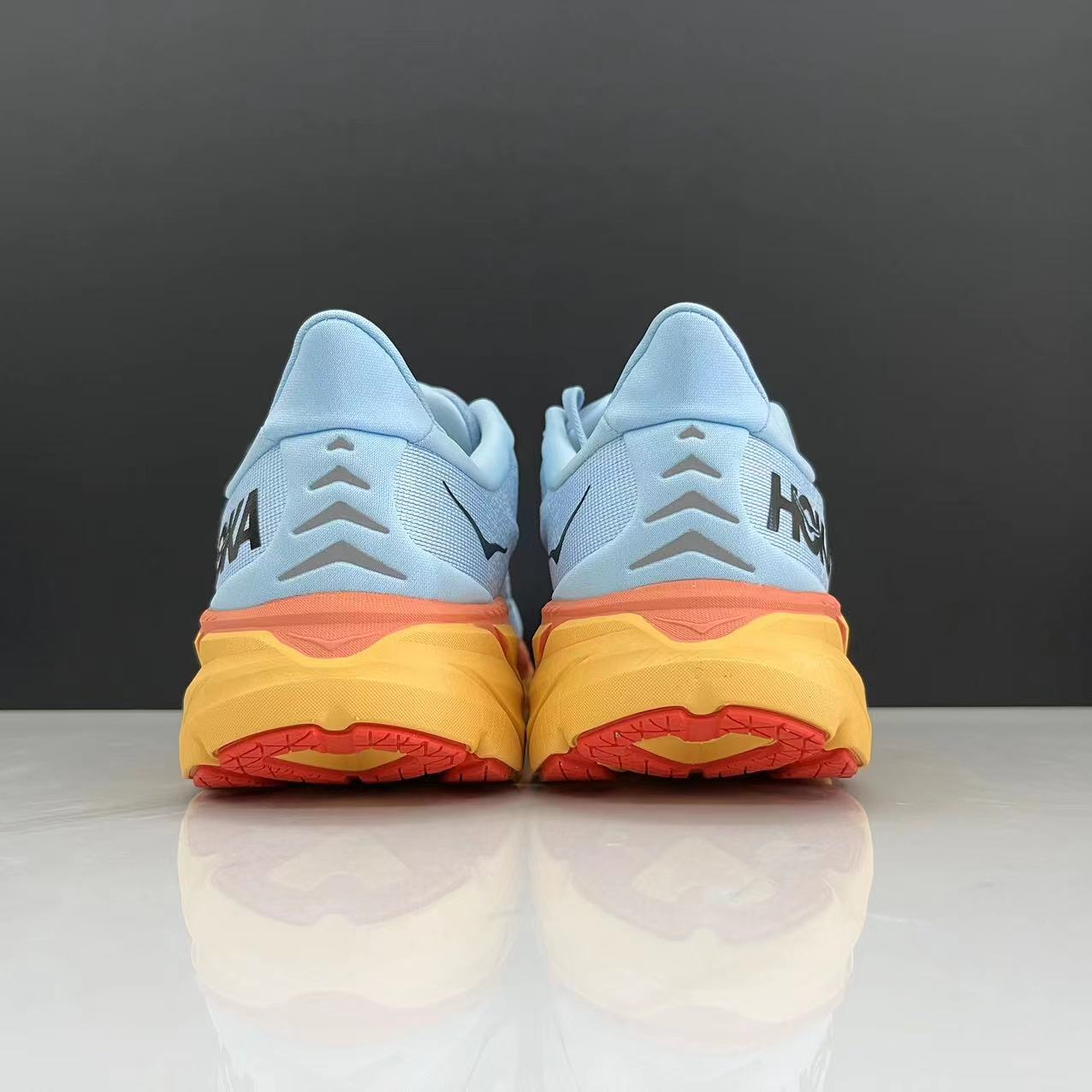 Hoka One One Clifton 8 Fashion Shoes Shock-absorbing Sneakers Blue/Orange