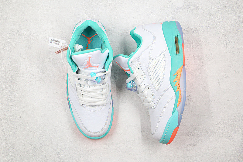 Nike Air Jordan 5 Retro Light Aqua Light Green White Sneakers