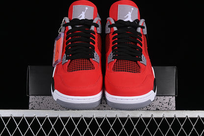 Nike Air Jordan 4 Retro Toro Bravo Fire Red White Black Cement Grey Sneakers