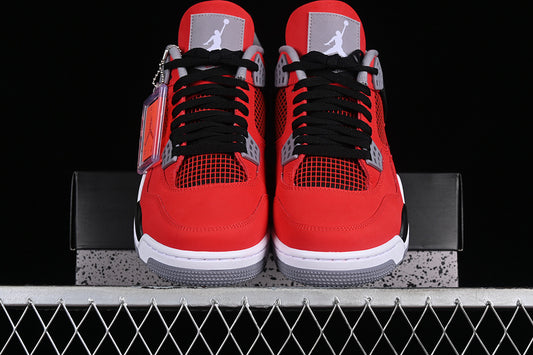 Nike Air Jordan 4 Retro Toro Bravo Fire Red White Black Cement Grey Sneakers