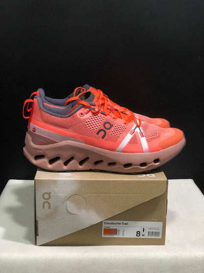 On Running Cloudsurfer Trail Orange Waterproof Comfortable And Breathable Running Shoes