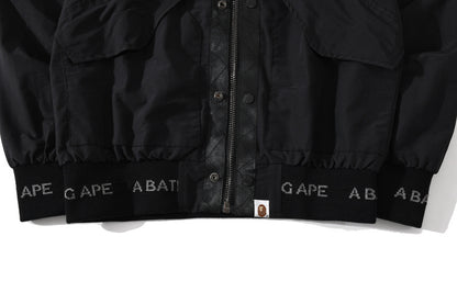 A Bathing Ape BAPE Shark Head Bump Camouflage Flight Jacket