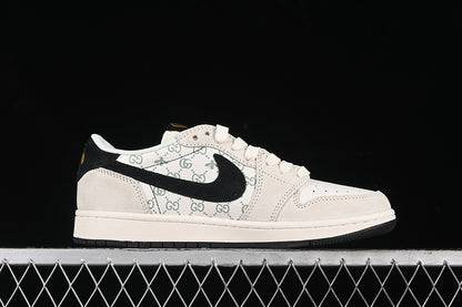 Nike Air Jordan 1 Low Gucci Travis Scott Fragment Design OG SP Grey White Black Sneakers