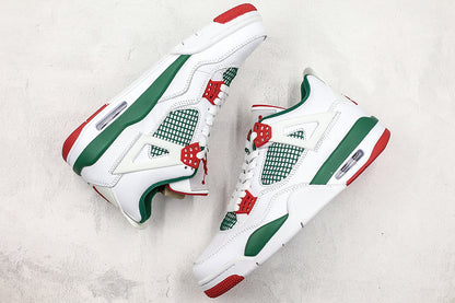 Nike Air Jordan 4 Retro White Green Red Sneakers