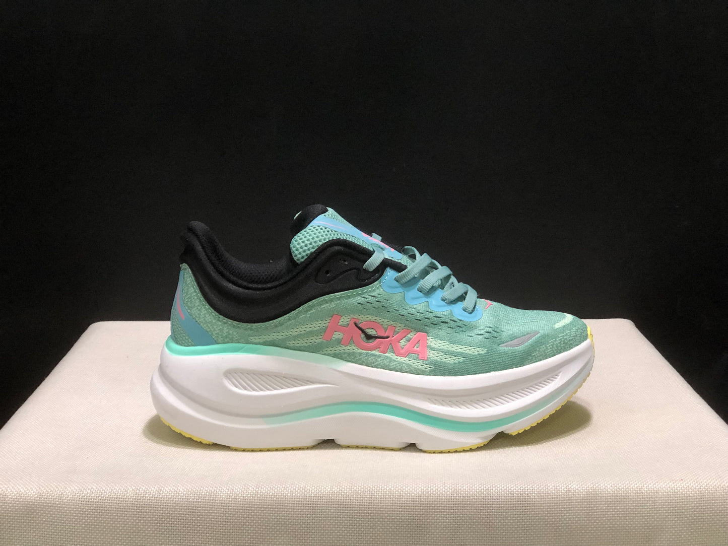 Hoka One One Bondi 9 Women's Comfortable Low-top Running Shoes Sneakers Teal