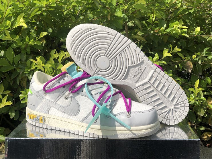 Nike Dunk Low Off-White Lot 21 of 50 Gray Multicolor Sneakers