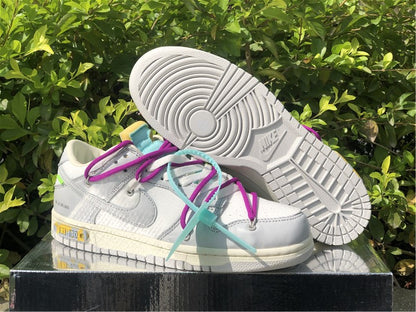 Nike Dunk Low Off-White Lot 21 of 50 Gray Multicolor Sneakers