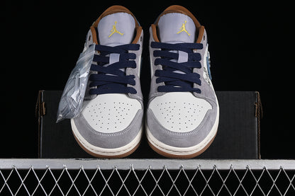 Nike Air Jordan 1 Low SE Bamboo Panda Grey White Brown Sneakers