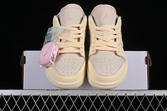 Nike Air Jordan1 Low Creamy White Pink Sneakers