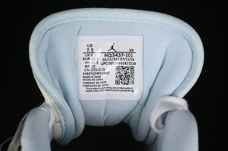 Nike Air Jordan 1 Low Blue Muslin Coconut Milk Black Sneakers