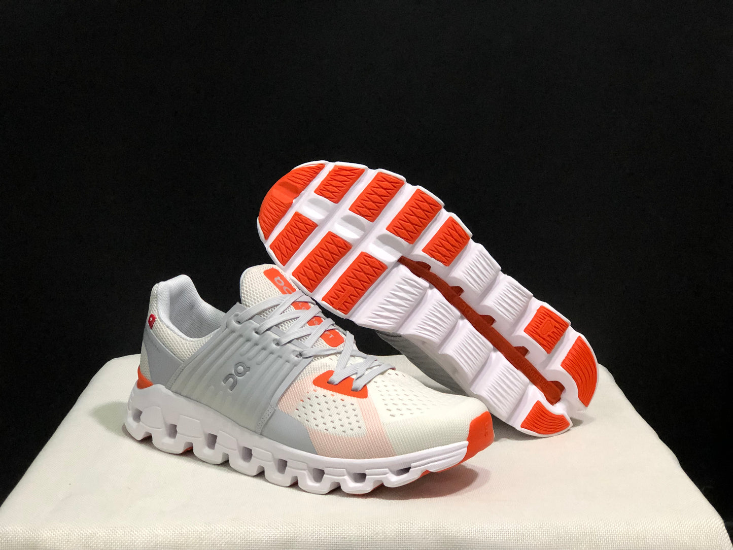 On Running Cloudswift Cushioning Running Shoes Light Grey/Orange/Milky White