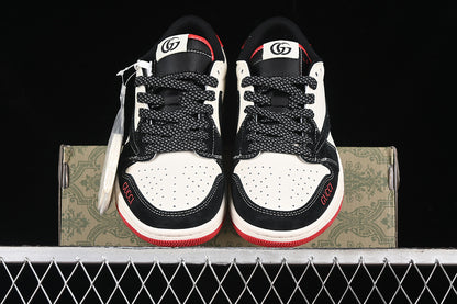 Nike Air Jordan 1 Low Gucci Travis Scott Fragment Design OG SP Red Sole Black White Sneakers