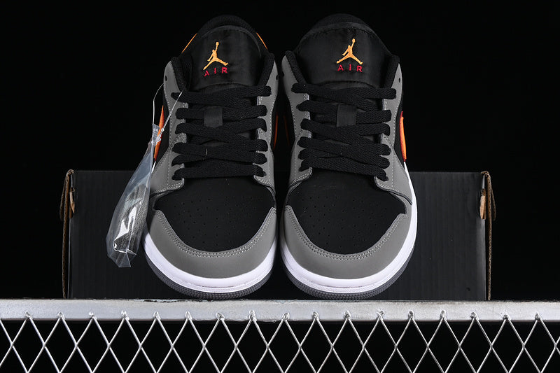 Nike Air Jordan 1 Low SE Light Graphite Black Vivid Orange Sneakers