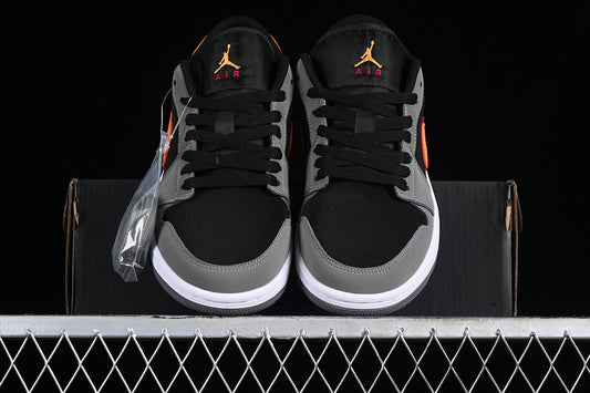 Nike Air Jordan 1 Low SE Light Graphite Black Vivid Orange Sneakers