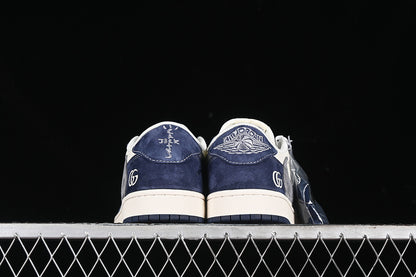 Travis Scott Fragment Design Nike Air Jordan 1 Low OG SP Gucci Navy White Sneakers