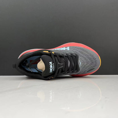 Hoka One One Bondi 8 Breathable Low-top Running Shoes Sneakers Gray/Orange