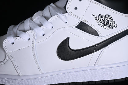 Nike Air Jordan 1 Mid Black Sole White Sneakers
