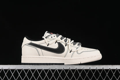 Travis Scott Fragment Design Nike Air Jordan 1 Low Supreme OG SP Black White Sneakers