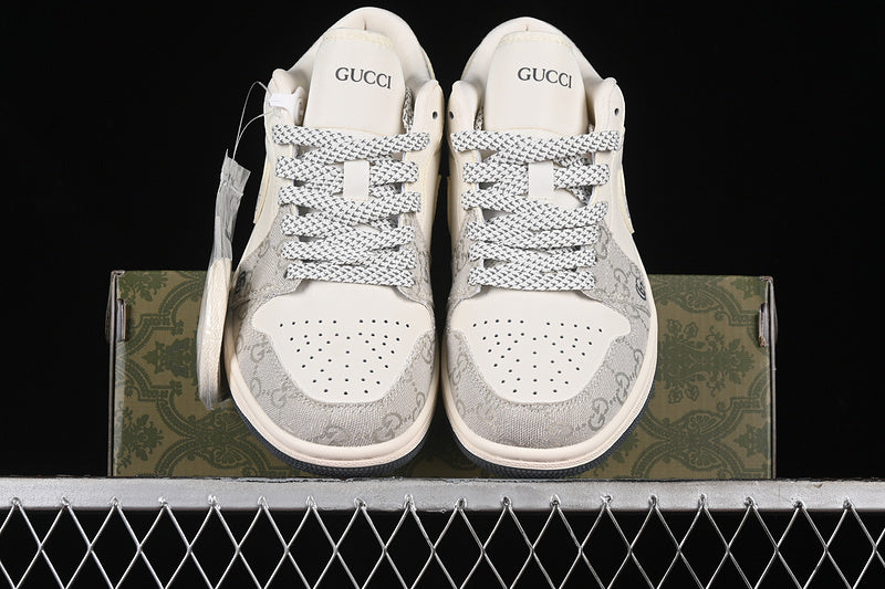 Nike Air Jordan 1 Low GUCCI White Grey Sneakers