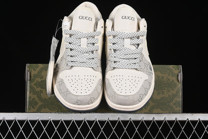 Nike Air Jordan 1 Low GUCCI White Grey Sneakers