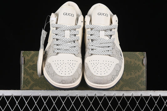 Nike Air Jordan 1 Low GUCCI White Grey Sneakers