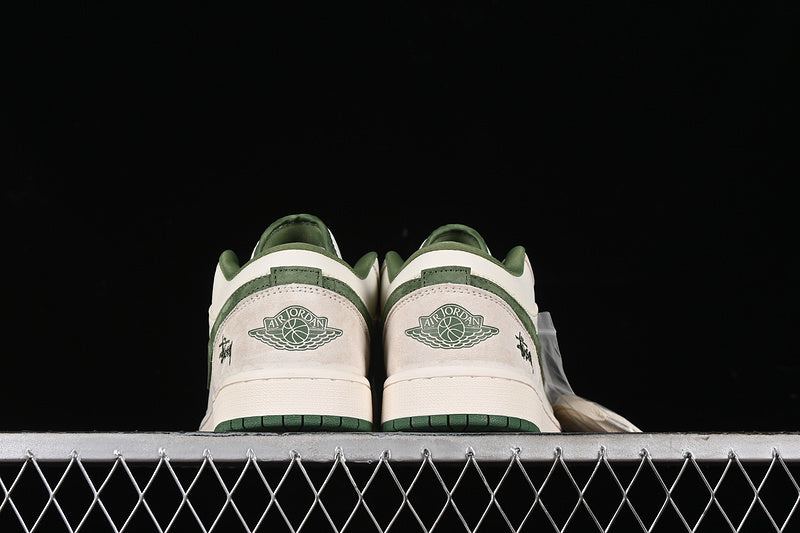 Nike Air Jordan 1 Low Off-White Green Sole Coconut Milk White Sneakers