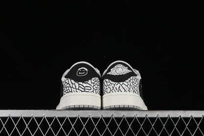 Travis Scott Fragment Design Nike Air Jordan 1 Low OG SP Black Light Grey White Sneakers