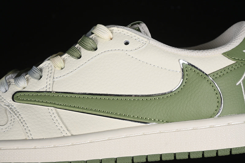 Nike Air Jordan 1 Low OG SP Off-White Travis Scott Fragment Design White Green Sneakers