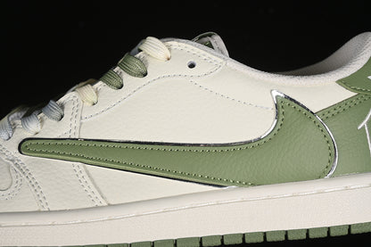 Nike Air Jordan 1 Low OG SP Off-White Travis Scott Fragment Design White Green Sneakers