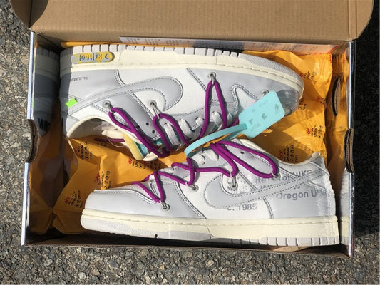Nike Dunk Low Off-White Lot 21 of 50 Gray Multicolor Sneakers