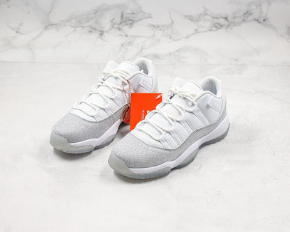 Nike Air Jordan 11 Retro Low White Metallic Silver Sneakers