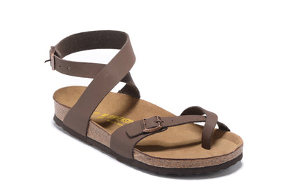 Birkenstock Yara Oiled Brown Scrub Leather Gladiator Sandal