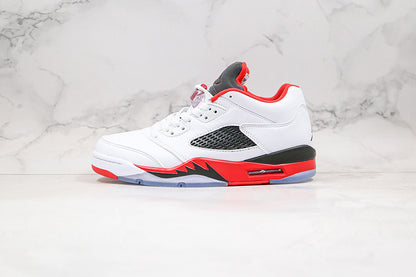 Nike Air Jordan 5 Retro Low Fire Red White Black Sneakers