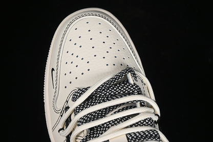 Travis Scott Fragment Design Nike Air Jordan 1 Low Supreme OG SP Black White Sneakers