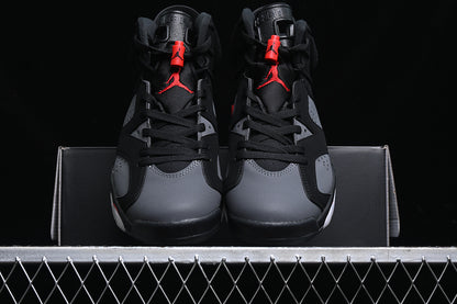 Nike Air Jordan 6 Black Fire Red Iron Grey Sneakers