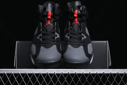 Nike Air Jordan 6 Black Fire Red Iron Grey Sneakers
