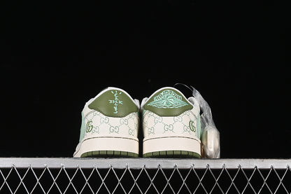 Nike Air Jordan 1 Low OG SP Off-White Travis Scott Fragment Design White Green Sole Sneakers