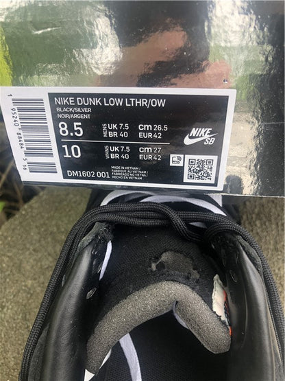 Nike Dunk Off-White Low ¡°50 of 50¡± Black Silver Sneakers