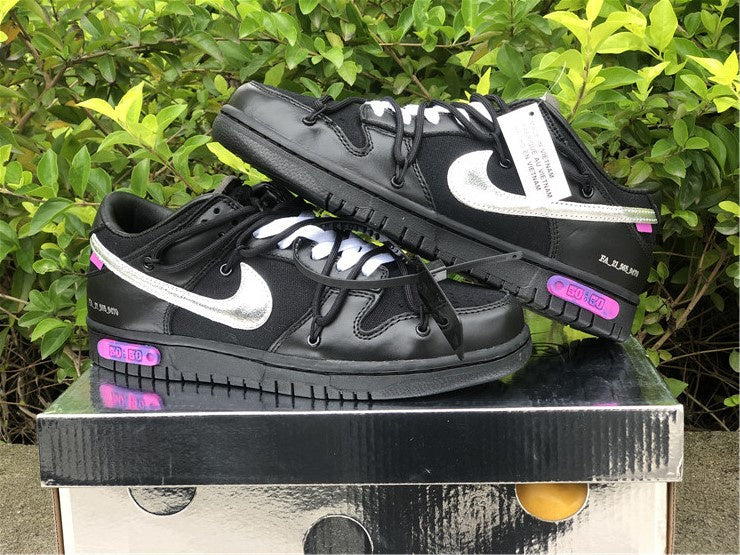 Nike Dunk Off-White Low ¡°50 of 50¡± Black Silver Sneakers