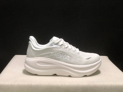 Hoka One One Bondi 9 Comfortable Low-top Running Shoes Sneakers White