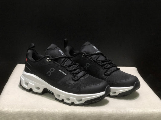 On Running Cloudrock Low WP Hiking Outdoor Shoes Black/White