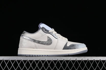Nike Air Jordan 1 Low Vintage Grey Stealth White Sneakers