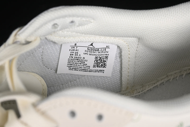 Nike Air Jordan 1 Low Supreme Travis Scott Fragment Design OG SP Light Gray Label White Sneakers