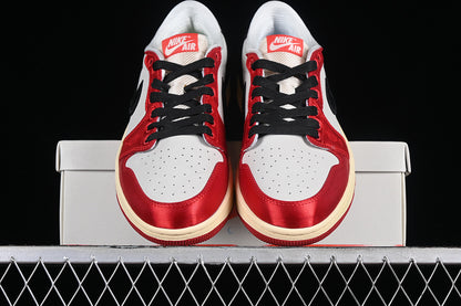 Trophy Room Nike Air Jordan 1 Low OG Away Sail Black Varsity Red Muslin Sneakers
